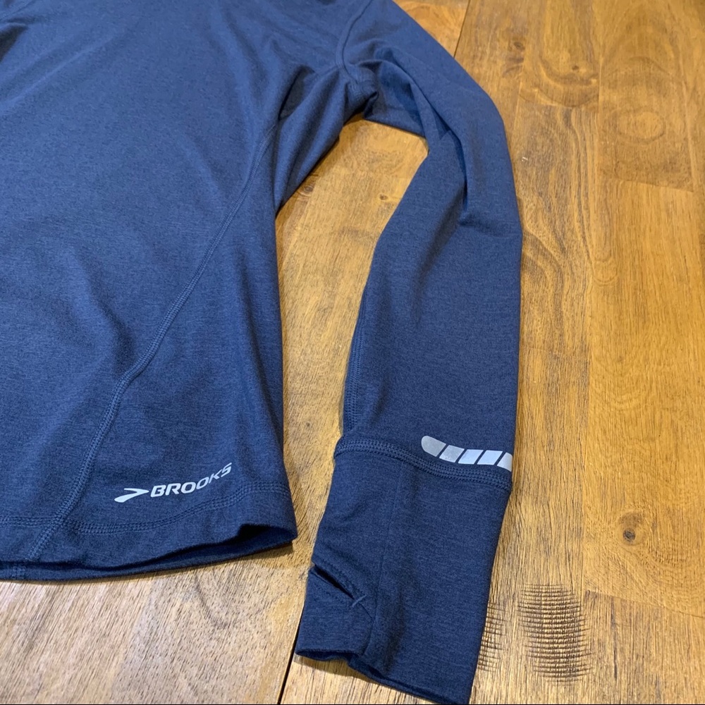 Brooks Blue Orange Long Sleeve Stretchy Hoodie XS - Picture 2 of 11